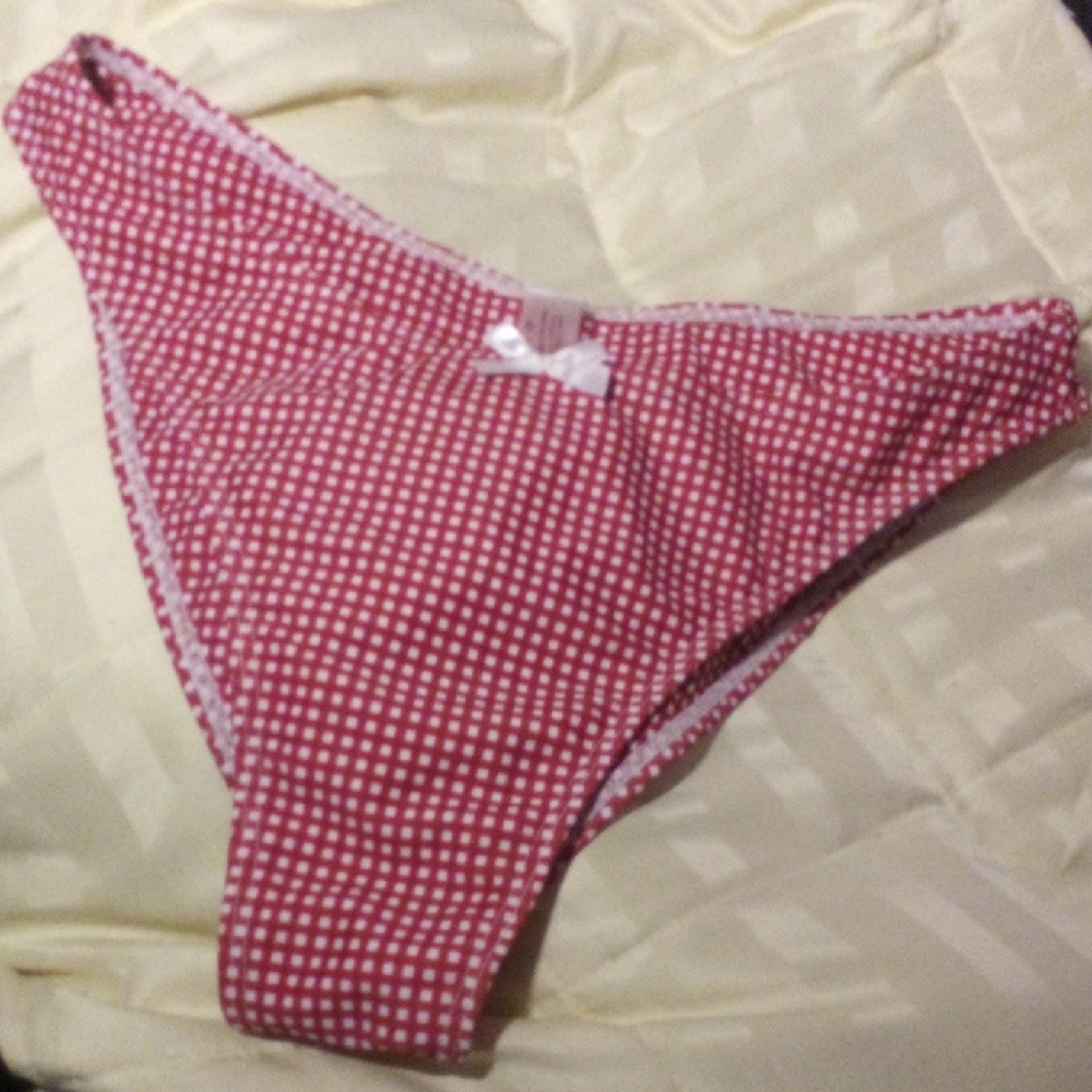 NWOT! Red & White Checkered Bikini Bottom